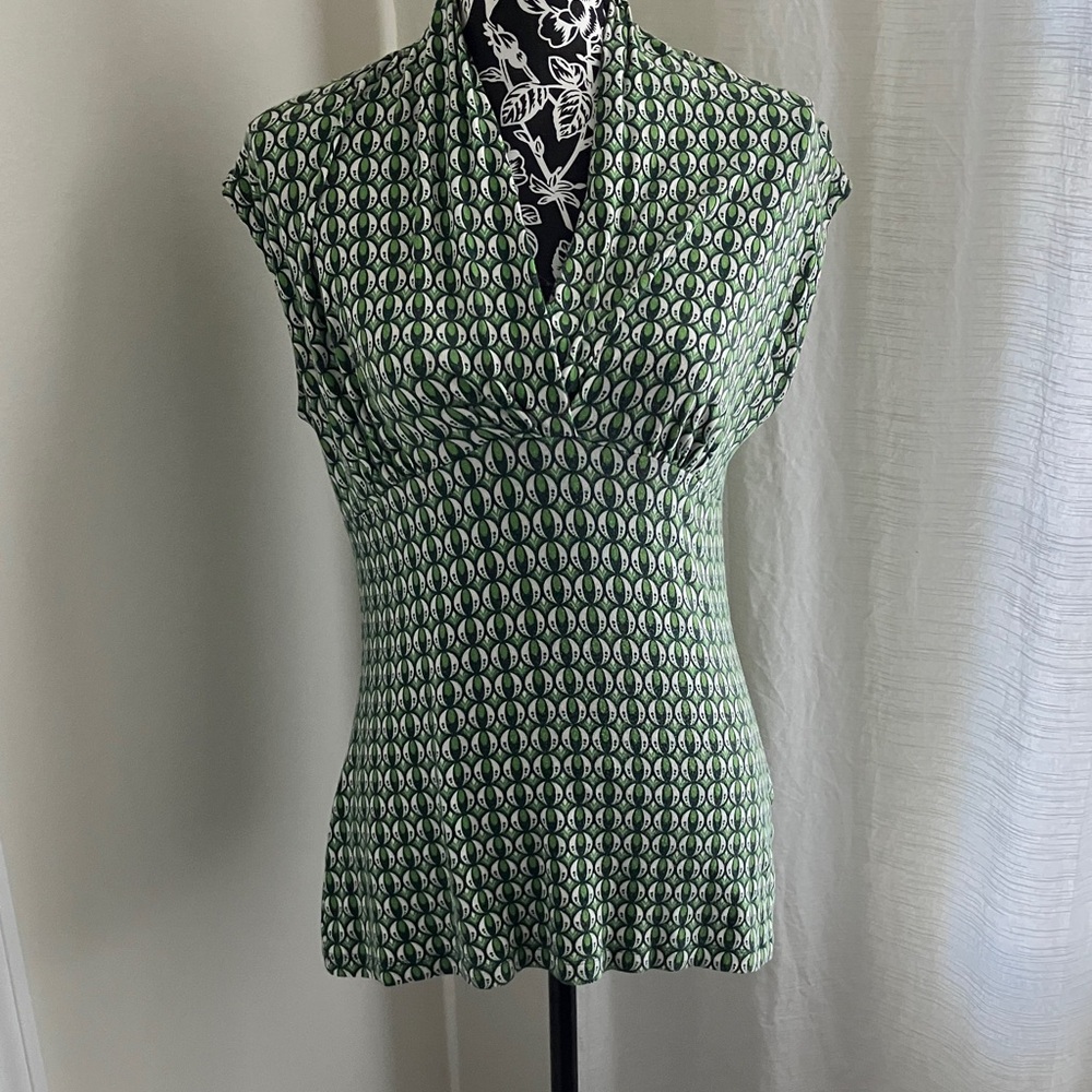 Banana Republic Green Geometric Blouse